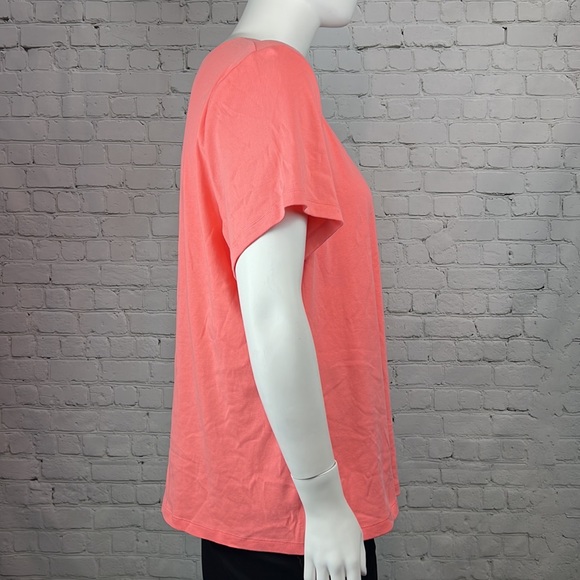 Coral Scoopneck Short Sleeve Top Plus Size 3X - Picture 4 of 5